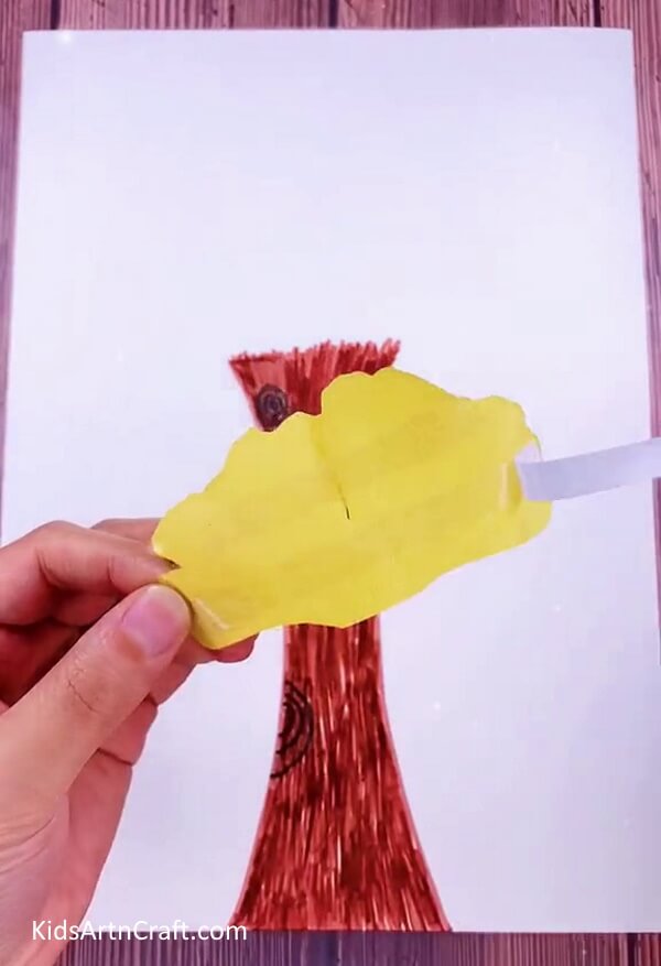 Apply Glue Strip-Get the Kids to Make a Ginkgo Leaf Tree