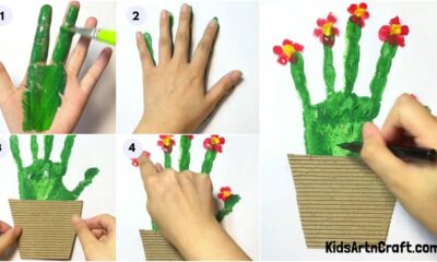 DIY Handprint Cactus Artwork For kids To Try At Home