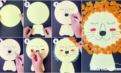 DIY Lion Face Craft Using Orang Peel