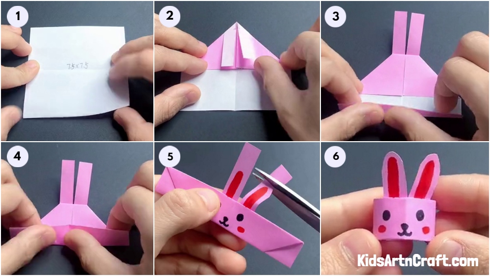 DIY Origami bunny face craft for kids