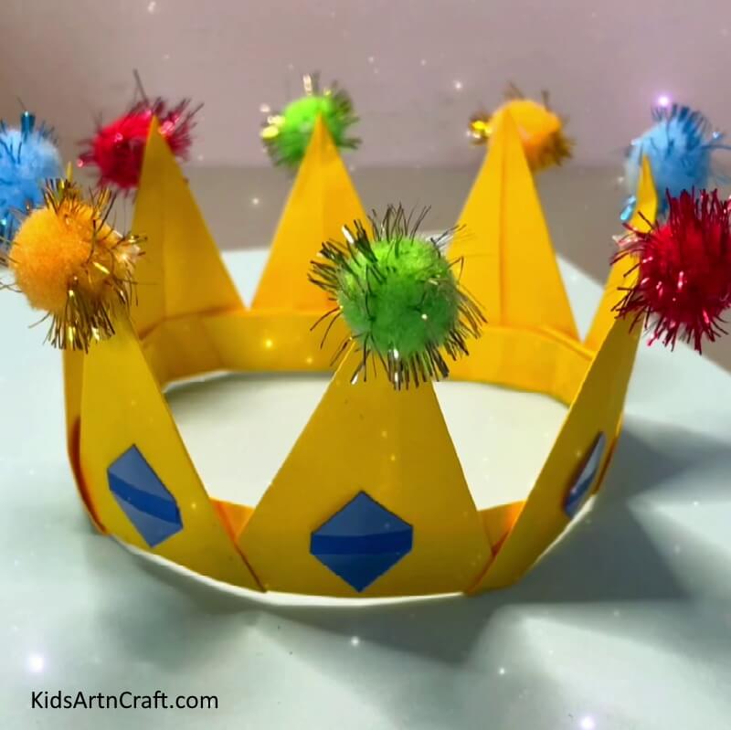Ta-da! Your Origami Paper Crown is ready- How to Make an Origami Paper Crown for Kids