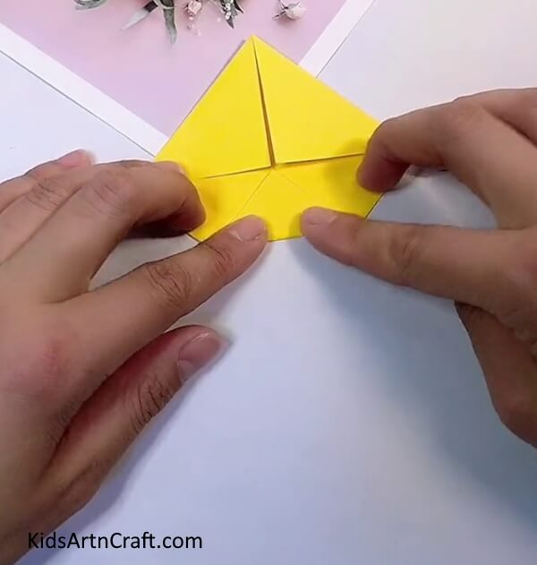 Folding The Corner To The Diagonal-Creating Paper Origami Flowers - A Fun Challenge for Kids 