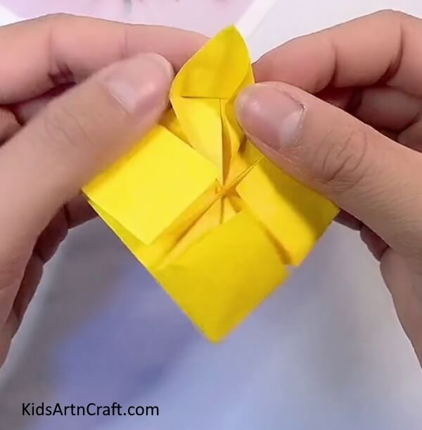 Forming Square to Diamond-Constructing a Paper Flower with Origami - A Fun Exercise for Youngsters 