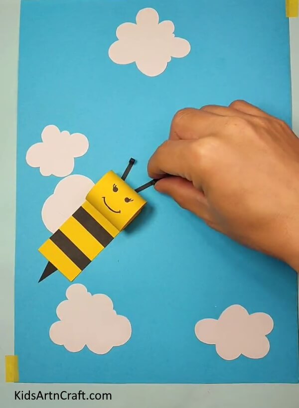 Adding Antennas-Guide to Crafting a Paper Bee with Children