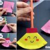 DIY Paper Broom easy craft tutorial for kids