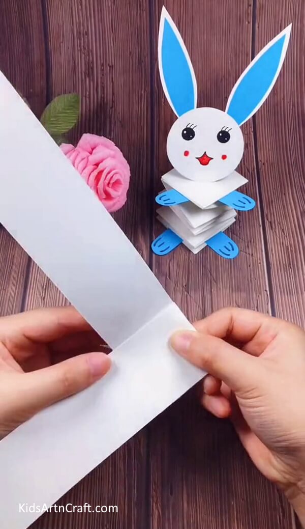 Folding The Strips- Making a Paper Bunny for Easter Decoration