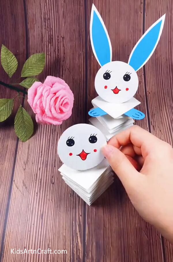 Adding The Face Of The Bunny-Crafting a Paper Bunny for Easter Accents