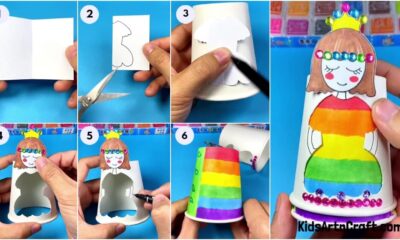 DIY Paper Cup changing dress doll craft Trick for kids