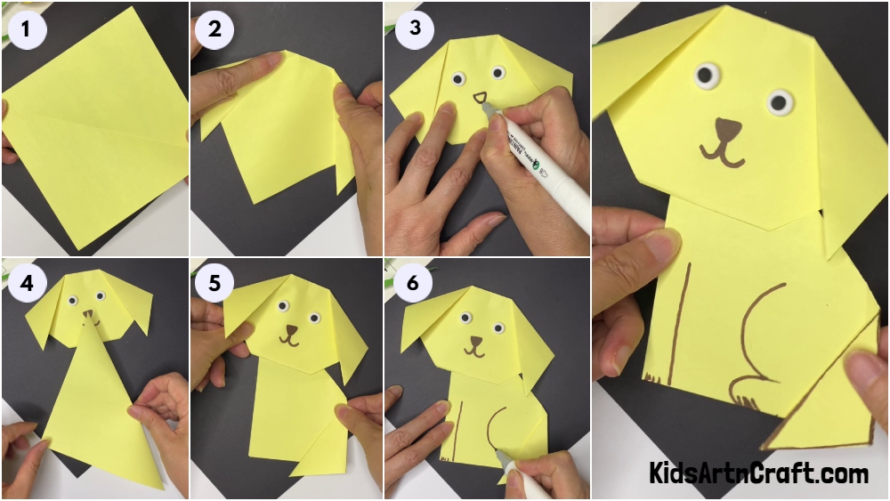 DIY Paper Dog Craft Easy Tutorial for Kids