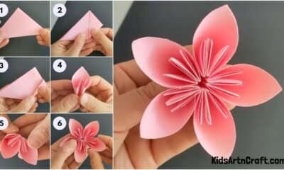 DIY Paper Flower Craft Easy Tutorial for kids