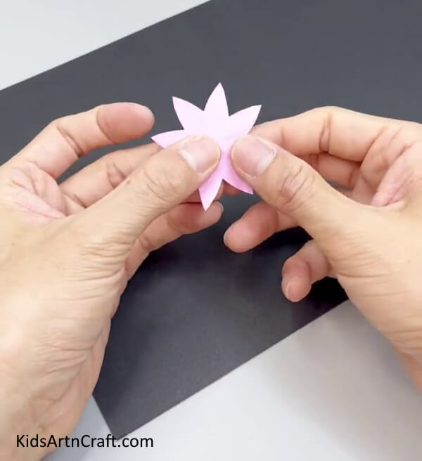 Getting The Flower Shape - Crafting a Paper Flower Ring - a tutorial for kids