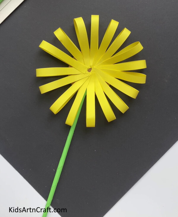 Completing The Sunflower Petals -Sunflower Paper Crafting: An Effortless Activity For Kids To Do