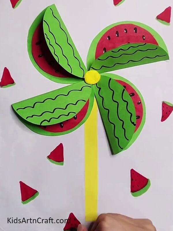 Make a Small Circle From Yellow Craft Paper - This craft is straightforward to make windmill. 