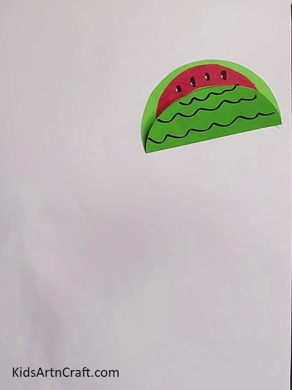 Stick The Watermelon On White Craft Paper - Crafting a Windmill 