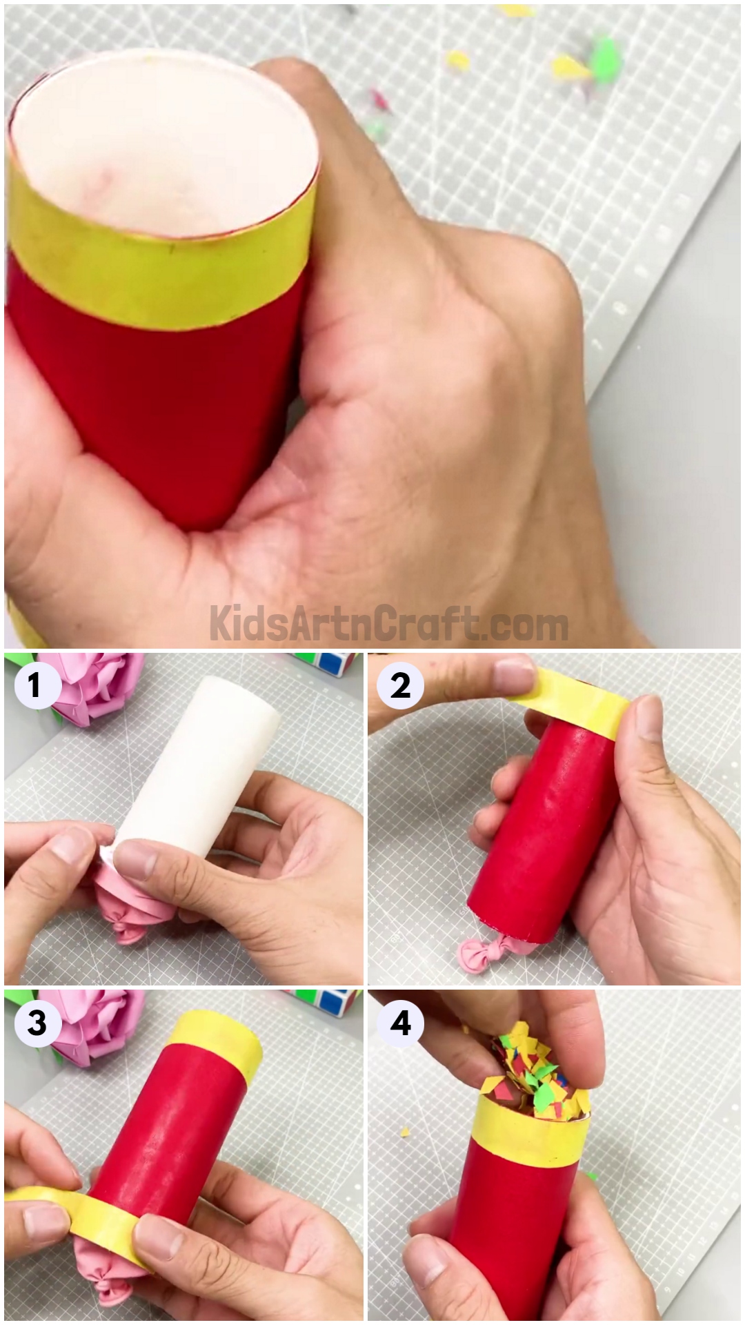 DIY Party Popper Easy Craft tutorial for kids