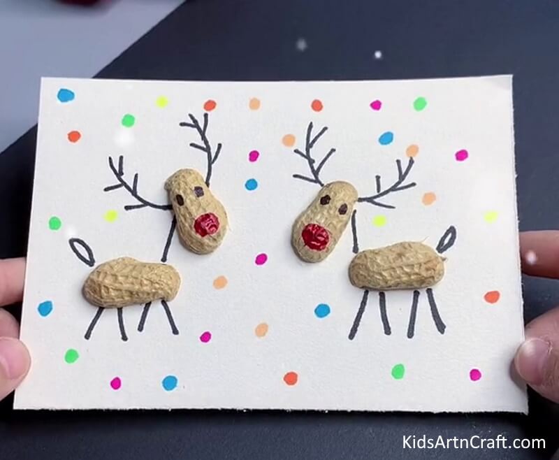 Your Peanut Shell Reindeer Is Ready! - Construct a Reindeer with peanut shells specifically for children.