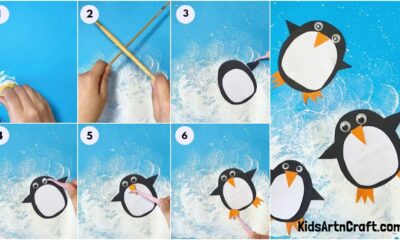 DIY Penguin Craft Step by Step tutorial for kids