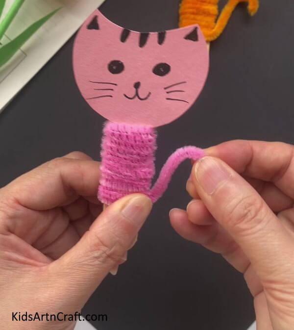 Making Tail Of Cat Create a Cat out of Popsicle Sticks and Pipe Cleaners - Tutorial