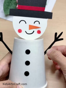 DIY Snowman Paper Cup Craft Tutorial For Kids - Kids Art & Craft