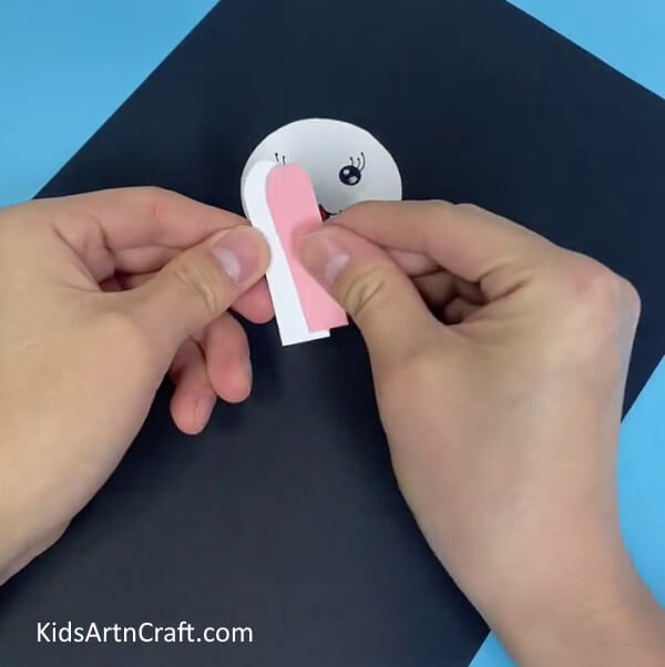 Cutting Out The Ears Of The Bunny-Create a Bunny Toy with Straws and Paper Cups For Children 