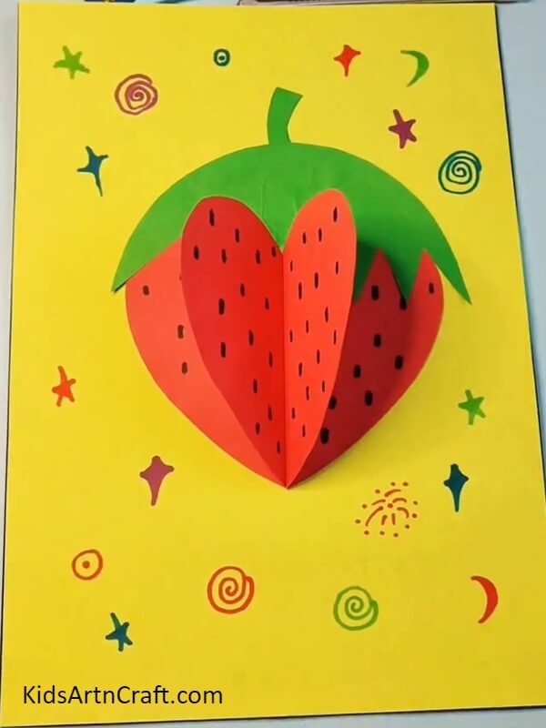 Finally, We Have Finished Our Strawberry Craft- A Perfact Strawberrry Sketch 