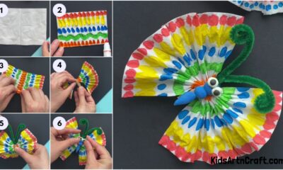DIY Tissue Paper Butterfly Craft For Kids