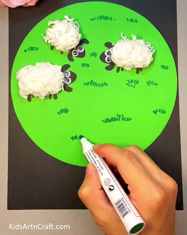 Draw Green here and there- Creating a Sheep Craft with Tissue Paper - A Guide for Kids