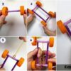 DIY Toy Car Using Rubber Band, Straws and Bottle Caps
