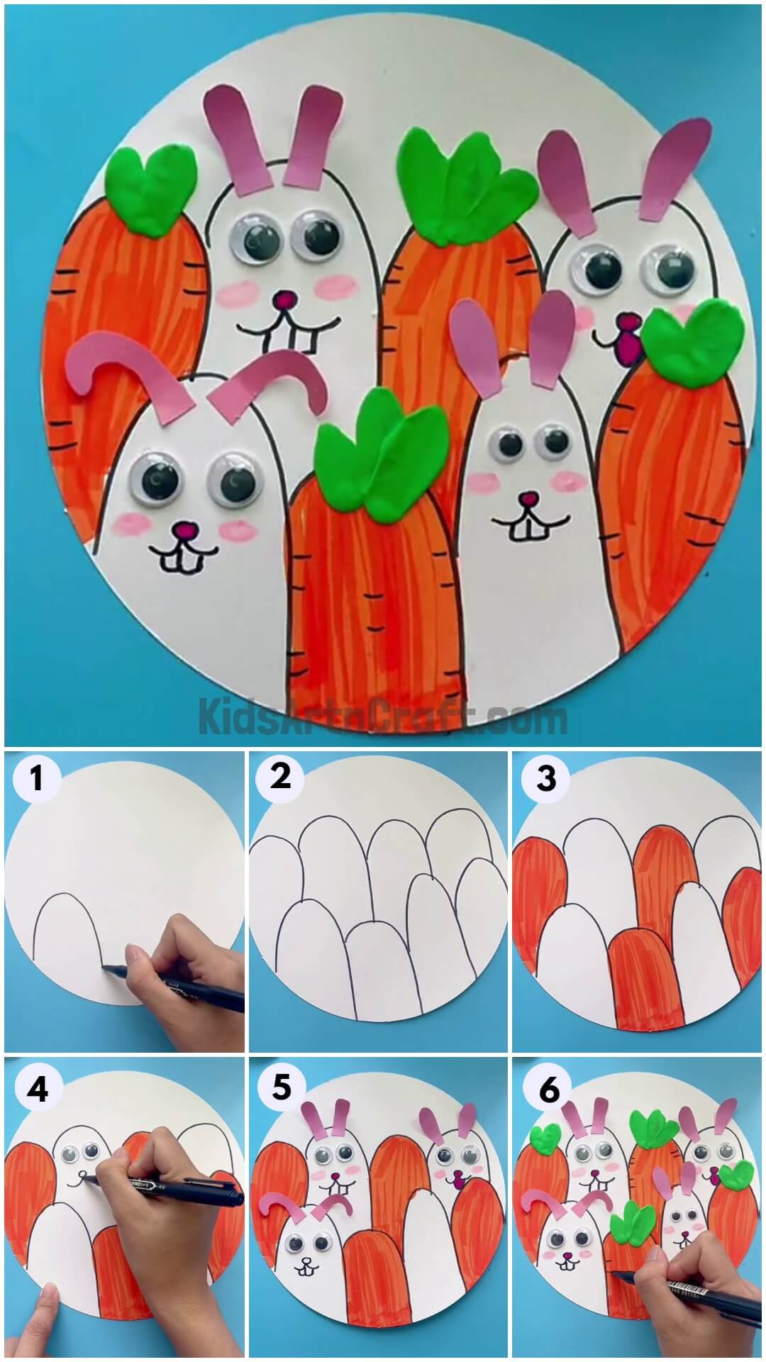  Easy Bunny &amp; Carrot drawing Idea for kids