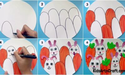 Easy Bunny & Carrot drawing Idea for kids