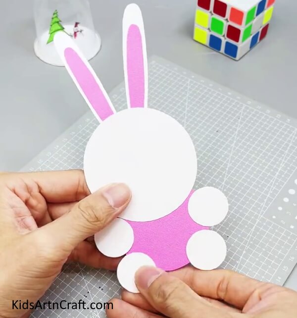 Completing Pasting The Hands And Legs - A paper creation of a bunny suitable for kids