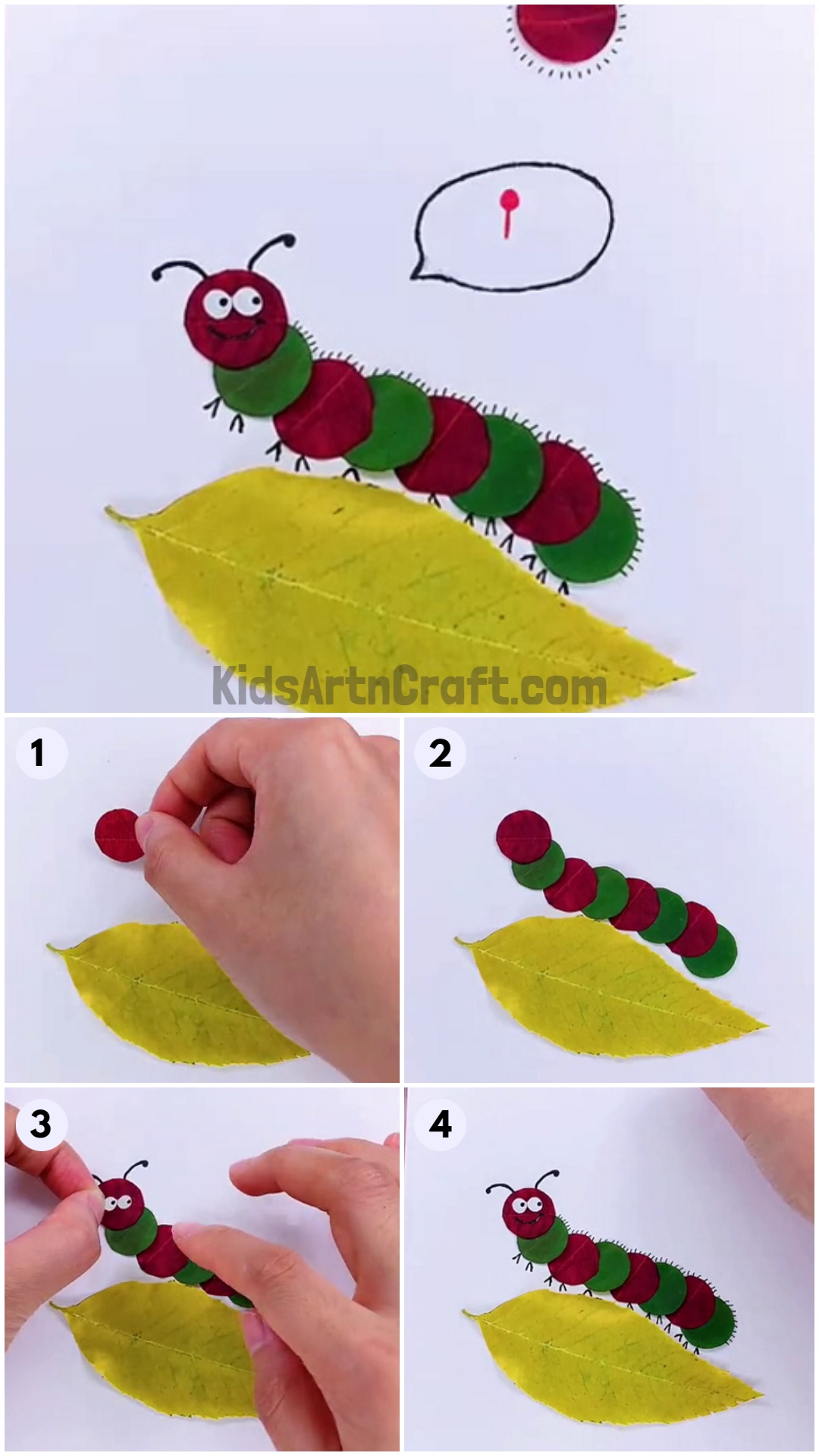 Easy Caterpillar Craft Step by Step Tutorial for kids