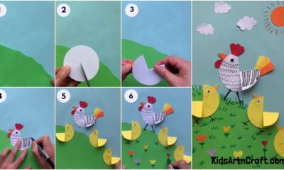 Easy chicken family Decor craft for kids