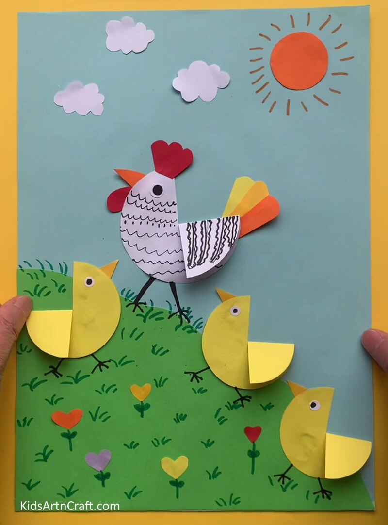 Using Paper For Chicken Family Decor Craft for Little Ones
