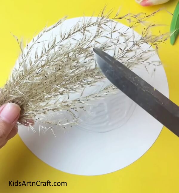 Cutting Tried Grass- A Tutorial for Crafting a Chicken with Simple Steps for Kids 