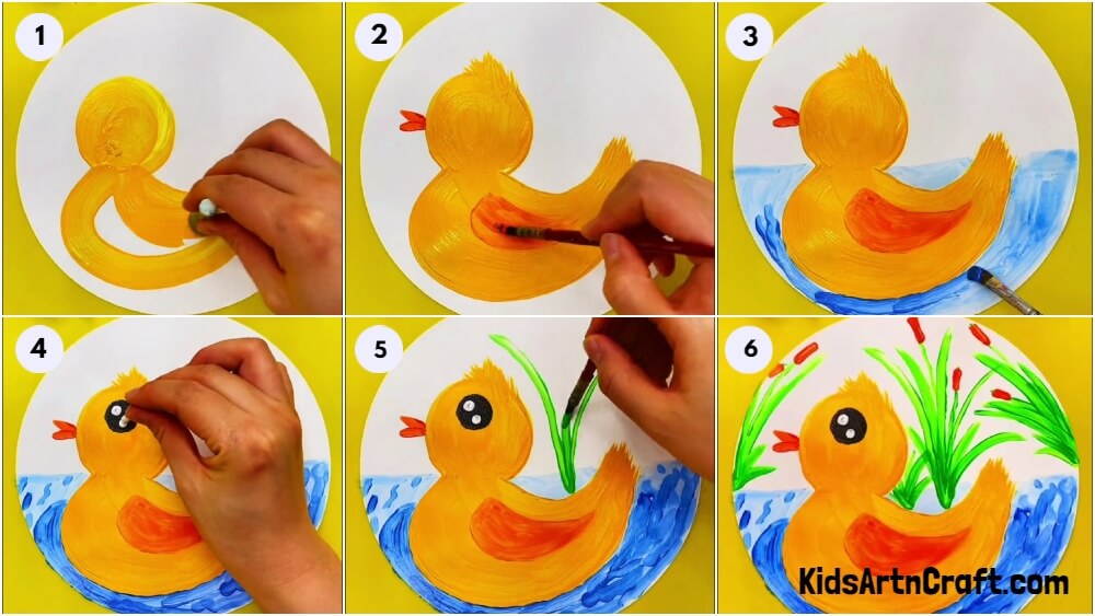 Easy Duck Painting Step-by-step Tutorial For Kids