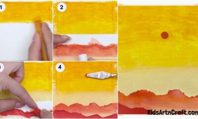 Easy Dusk Scenery Painting Step-by-step Tutorial For Kids