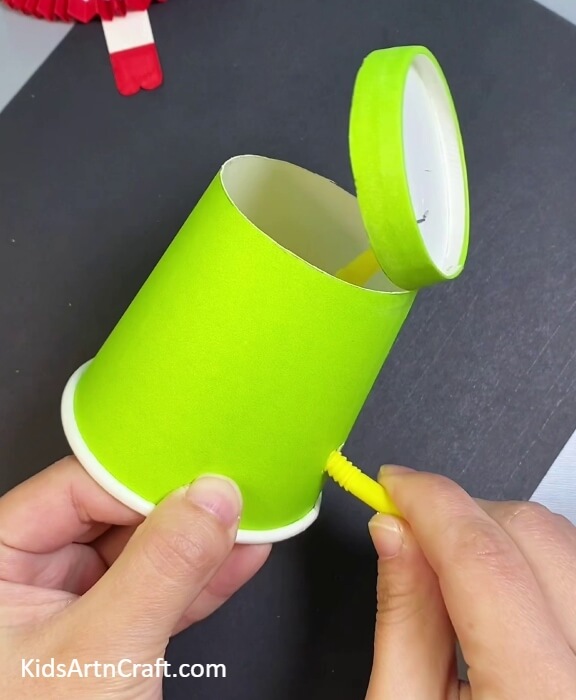 Secure The Whole Design Properly- Put Together a Frog Puppet Toy Using a Paper Cup For Infants