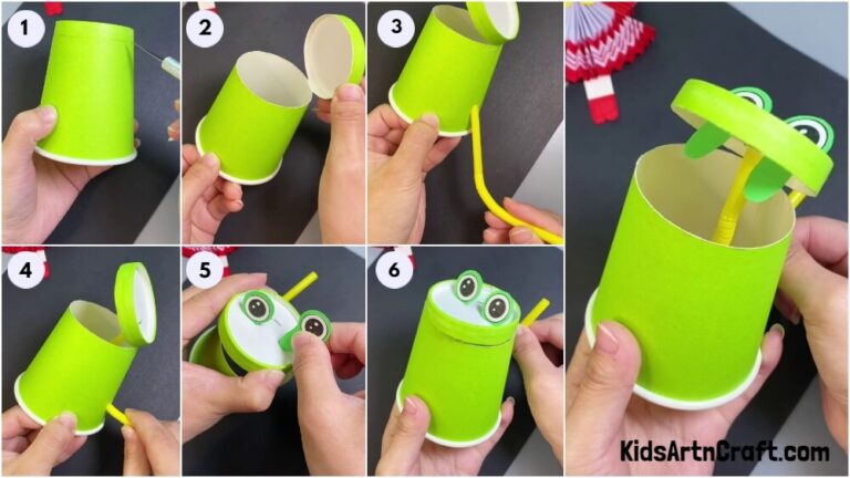 Easy Frog Puppet Toy Craft Using Paper Cup For Kids - Kids Art & Craft