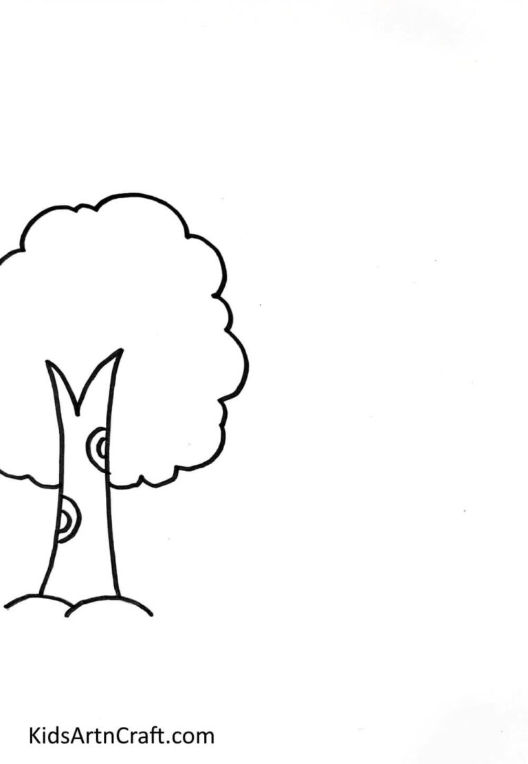 Easy House Tree Scenery Step by Step Drawing - Kids Art & Craft