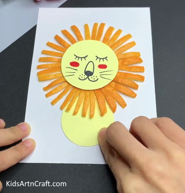 Making Body Of Lion- Children can easily make a lion using an orange peel. 