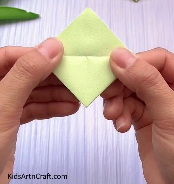 Forming A Diamond- A simple Origami Rabbit Face project for little ones.
