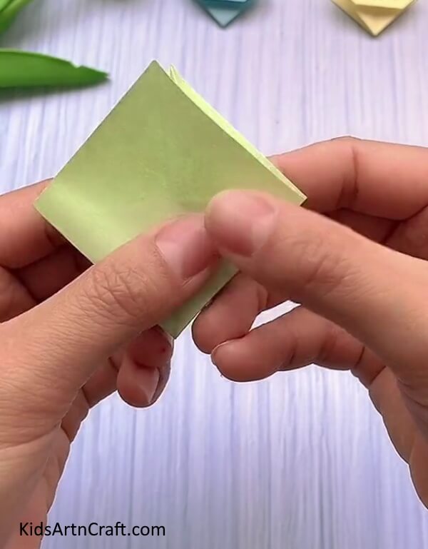 Folding The Diamond To The Other Adjacent Side-. A simple-to-do Origami Rabbit Face craft for youngsters.