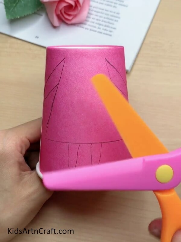 Cutting Out The Paper Cup Bunny- Step-by-Step Guide for Creating a Paper Cup Bunny 