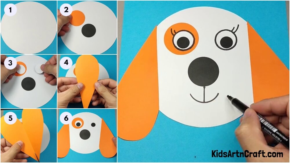 Easy Paper Dog Face Craft Tutorial For Kids