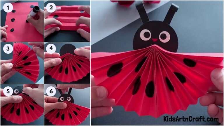 DIY Easy Paper Ladybug Craft Tutorial for School - Kids Art & Craft