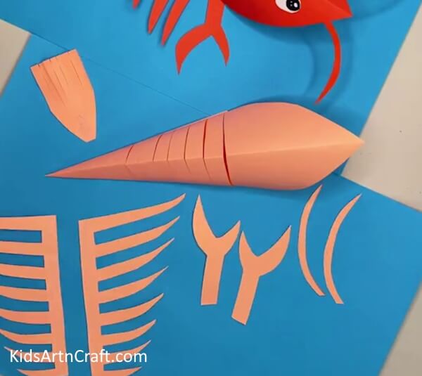 Make all the Other Parts of the Lobster- Easy Steps for a Paper Lobster Craft Project for Kids 