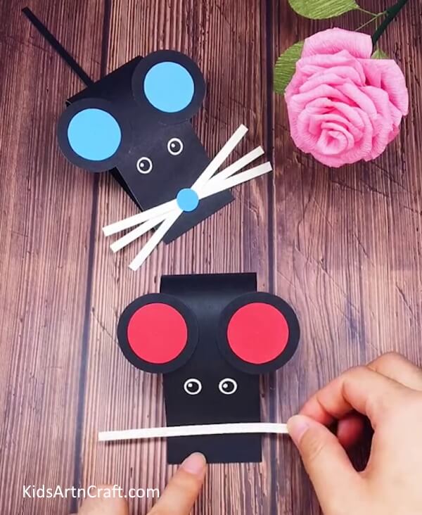 Making The Eyes And Whiskers- Comprehensive tutorial for creating a Paper Mouse craft for youngsters