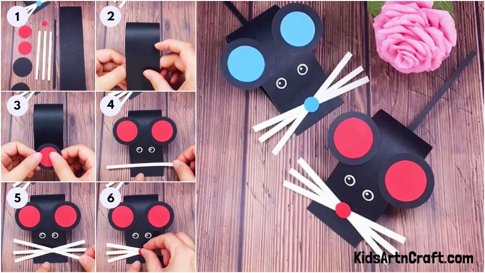 Easy Paper Mouse Craft Step by Step Tutorial for kids