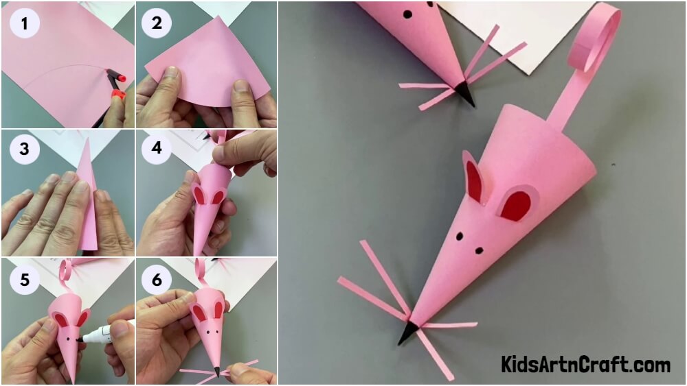 Easy Paper Mouse Finger Puppet Craft Tutorial For Beginners